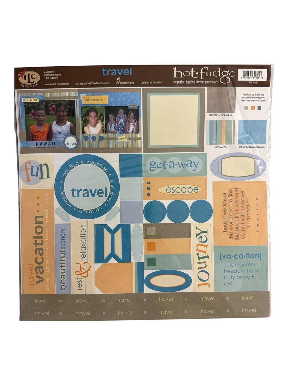 TLC 2006 Hot Fudge Travel Scrapbook Sticker Set